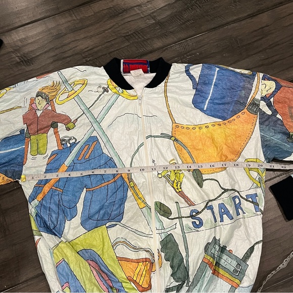 Ty-Breakers Tyvek 90s Lightweight Ski Themed Windbreaker - Size Small - Picture 10 of 12